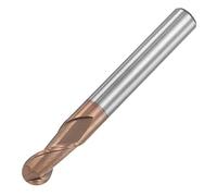 sourcing map Ball Nose End Mill 3mm Tip Radius Solid Carbide AlTiSin Coated CNC Router Bits 2 Flute Spiral Milling Cutter HRC55 with 6mm Shank 50mm (2-inch) Length