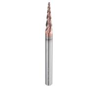 sourcing map Ball Nose End Mill 4 Flute 1/16" Diameter 1/4" Shank Tungsten Carbide Uncoated Spiral CNC Router Bits 1" Cutting Length Single End Ball for Carving Engraving Grinding