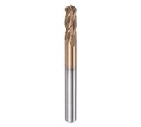 sourcing map Ball Nose End Mill 4 Flute 1/4" Diameter 1/4" Shank Tungsten Carbide TiAlN Coated Spiral CNC Router Bits 3/4" Cutting Length Single End Ball Cutting Tool for Carving Engraving