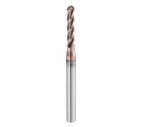 sourcing map Ball Nose End Mill 4 Flute 3/32" Diameter 1/8" Shank Tungsten Carbide TIN Coated Spiral CNC Router Bits 1/2" Cutting Length Single End Ball for Engrave Carving Machine Tools