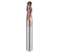 sourcing map Ball Nose End Mill 4 Flute 9/32" Diameter 5/16" Shank Tungsten Carbide TIN Coated Spiral CNC Router Bits 3/4" Cutting Length Single End Ball for Carving Engraving Grinding