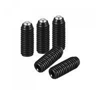 sourcing map Ball Point Set Screws, 10pcs M5 x 16mm High Carbon Steel Metric Spring Hex Socket Grub Screw