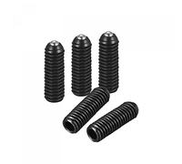 sourcing map Ball Point Set Screws, 5pcs M3 x 10mm High Carbon Steel Metric Spring Hex Socket Grub Screw