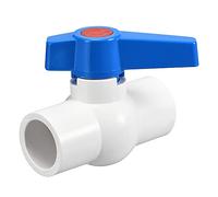 sourcing map Ball Valve, 25mm ID PVC Socket End Shut off Valve for Aquarium Setup, Sump Pump, Pool, Garden Sprinkler White Blue