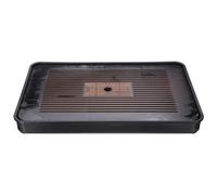 sourcing map Bamboo Chinese Gong Fu Tea Tray 14.4" Traditional Carving Tea Tray Bamboo Tea Table Furniture Vintage Tea with Water Storage Box for Drinking Tea Brown Black