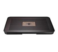sourcing map Bamboo Chinese Gong Fu Tea Tray 17.1" Traditional Carving Tea Tray Bamboo Tea Table Furniture Vintage Tea with Water Storage Box for Drinking Tea Brown Black