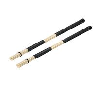 sourcing map Bamboo Drum Stick Rods Brushes Hot Rods Drumsticks Brush Black for Jazz Acoustic Rock Band Music Lover Percussion 1 Pair
