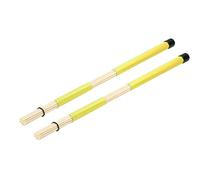 sourcing map Bamboo Drum Stick Rods Brushes Hot Rods Drumsticks Brush Yellow for Jazz Acoustic Rock Band Music Lover Percussion 1 Pair