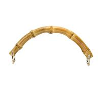 sourcing map Bamboo Purse Handle, 8.1" U-Shaped Handbag Handle with D Ring, Replacement Decorative Handbag Strap for Crochet Beach Straw Bag Making, Brown