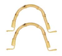 sourcing map Bamboo Teapot Handle, 2 Pcs U-Shape Replacement Wired Rattan Kettle Handle for Span 2.4-3.5" Tea Pot Ceramic and Pottery Kettle Accessories Supplies, Gold