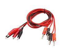 sourcing map Banana Plug Alligator Clip Test Leads, Plastic Insulated Cover Double Alligator Clip to 4mm Banana Connector Audio Video Test Cable 1M Long, 2 Pairs