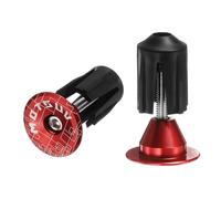 sourcing map Bar End Plugs Aluminum Handlebar End Caps Bike Plugs 0.7oz Expanding Locking for MTB Road BMX Fixed Gear Bike, Red