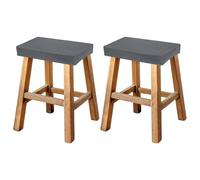 sourcing map Bar Stool Cover Rectangle, Stretch Washable Saddle Counter Vanity Barstool Slipcover Seat Cushion Protector with Elastic Band for Wooden Metal Bench Chair(Gray, 2Pcs)