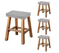 sourcing map Bar Stool Cover Rectangle, Stretch Washable Saddle Counter Vanity Barstool Slipcover Seat Cushion Protector with Elastic Band for Wooden Metal Bench Chair(Dark Gray, 4Pcs)