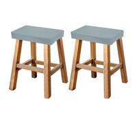 sourcing map Bar Stool Cover Rectangle, Stretch Washable Saddle Counter Vanity Barstool Slipcover Seat Cushion Protector with Elastic Band for Wooden Metal Bench Chair(Light Gray, 2Pcs)