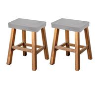 sourcing map Bar Stool Cover Rectangle, Stretch Washable Saddle Counter Vanity Barstool Slipcover Seat Cushion Protector with Elastic Band for Wooden Metal Bench Chair(Dark Gray, 2Pcs)