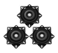 sourcing map Bar Stool Swivel Replacement 360° Lazy Susan 160x2.5mm 3Pcs | Rotation Turntable,Square Semi-Ball Bearing Seat Swivel Base Mount Plate for Recliner Chair or Table,Black