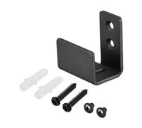 sourcing map Barn Door Floor Guide, 1Pcs - Carbon Steel Sliding Barn Door Hardware, Flexible Adjustable U Bracket Flush Design Bottom Flat Swing Stopper (Black)