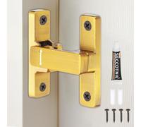 sourcing map Barn Door Lock, 90/180 Degree Flip Barn Door Lock Aluminum Alloy Sliding Security Latch with Screws and Glue for Garden Cabinets Bathroom, Bronze