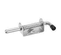 sourcing map Barrel Bolt Latch, 1Pcs 10x120mm - Stainless Steel Spring Loaded Gate Latch Pin, Sliding Door Lock for Trailer Doors Cabinets Chests Tailgate (Silver)