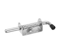 sourcing map Barrel Bolt Latch, 1Pcs 10x128mm - Stainless Steel Spring Loaded Gate Latch Pin, Sliding Door Lock for Trailer Doors Cabinets Chests Tailgate (Silver)