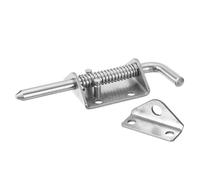 sourcing map Barrel Bolt Latch, 1Pcs 10x135mm - Stainless Steel Spring Loaded Gate Latch Pin with Keeper, for Trailer Doors Cabinets Chests Tailgate (Silver)