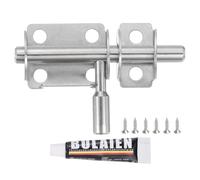 sourcing map Barrel Bolt Latch, 2 Inch Stainless Steel Slide Gate Latch Locks, Door Security Bolt Locks with Screws and Adhesive for Bedroom Door Window, Silver