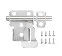 sourcing map Barrel Bolt Latch, 2 Inch Stainless Steel Slide Gate Latch Locks, Door Security Bolt Locks with Screws and Padlock Hole for Bedroom Door Window, Silver