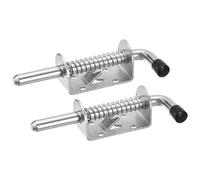 sourcing map Barrel Bolt Latch, 2Pcs 10x120mm - Stainless Steel Spring Loaded Gate Latch Pin, Sliding Door Lock for Trailer Doors Cabinets Chests Tailgate (Silver)
