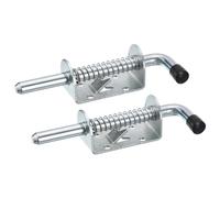 sourcing map Barrel Bolt Latch, 2Pcs 10x128mm - Carbon Steel Galvanized Spring Loaded Gate Latch Pin, Sliding Door Lock for Trailer Doors Cabinets Chests Tailgate (Silver)
