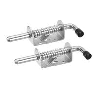 sourcing map Barrel Bolt Latch, 2Pcs 10x128mm - Stainless Steel Spring Loaded Gate Latch Pin, Sliding Door Lock for Trailer Doors Cabinets Chests Tailgate (Silver)