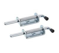sourcing map Barrel Bolt Latch, 2Pcs 10x145mm - Carbon Steel Galvanized Spring Loaded Gate Latch Pin, Sliding Door Lock for Trailer Doors Cabinets Chests Tailgate (Silver)
