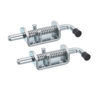 sourcing map Barrel Bolt Latch, 2Pcs 12x135mm - Carbon Steel Galvanized Spring Loaded Gate Latch Pin, Sliding Door Lock for Trailer Doors Cabinets Chests Tailgate (Silver)