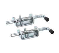 sourcing map Barrel Bolt Latch, 2Pcs 12x155mm - Carbon Steel Galvanized Spring Loaded Gate Latch Pin, Sliding Door Lock for Trailer Doors Cabinets Chests Tailgate (Silver)