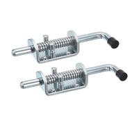 sourcing map Barrel Bolt Latch, 2Pcs 12x165mm - Carbon Steel Galvanized Spring Loaded Gate Latch Pin, Sliding Door Lock for Trailer Doors Cabinets Chests Tailgate (Silver)