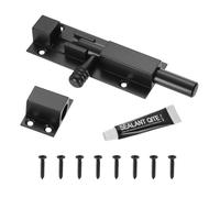 sourcing map Barrel Bolt Latch, 4 Inch Stainless Steel Door Security Slide Latch Locks with Screws, Sliding Bolt Locks for Barn Doors, Cabinets, Patio Doors, Black