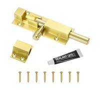 sourcing map Barrel Bolt Latch, 4 Inch Stainless Steel Door Security Slide Latch Locks with Screws, Sliding Bolt Locks for Barn Doors, Cabinets, Patio Doors, Gold