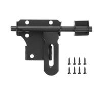 sourcing map Barrel Bolt Latch, 4 Inch Stainless Steel Slide Gate Latch Locks, Door Security Bolt Locks with Screws and Padlock Hole for Bedroom Door Window, Black