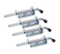 sourcing map Barrel Bolt Latch, 4Pcs 10x145mm - Carbon Steel Galvanized Spring Loaded Gate Latch Pin, Sliding Door Lock for Trailer Doors Cabinets Chests Tailgate (Silver)