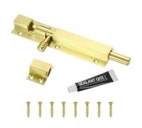 sourcing map Barrel Bolt Latch, 6 Inch Stainless Steel Door Security Slide Latch Locks with Screws, Sliding Bolt Locks for Barn Doors, Cabinets, Patio Doors, Gold