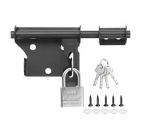 sourcing map Barrel Bolt Latch, 6 Inch Stainless Steel Slide Gate Latch Locks, Door Security Bolt Locks with Screws and Padlock for Bedroom Door Window, Black