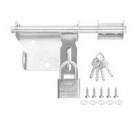 sourcing map Barrel Bolt Latch, 6 Inch Stainless Steel Slide Gate Latch Locks, Door Security Bolt Locks with Screws and Padlock for Bedroom Door Window, Silver