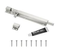 sourcing map Barrel Bolt Latch, 8 Inch Stainless Steel Door Security Slide Latch Locks with Screws, Sliding Bolt Locks for Barn Doors, Cabinets, Patio Doors, Brushed Silver