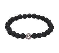 sourcing map Baseball Bracelet Gifts for Men, Beaded Stretch Bracelet for Men Ideas for Birthday/Valentine/Christmas with Card & Pouch, Black