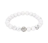 sourcing map Baseball Bracelet Gifts for Men, Beaded Stretch Bracelet for Men Ideas for Birthday/Valentine/Christmas with Card Velvet Bag, White Silver