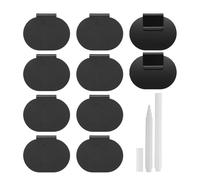 sourcing map Basket Labels for Storage Bins, 10Pcs Reusable Removable Bin Black Basket Labels Clip-On with 2Pcs White Chalk Marker Bin Labels for Basket Pantry Organization Box (Oval)