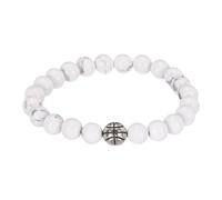 sourcing map Basketball Bracelet Gifts for Men, Beaded Stretch Bracelet for Men Ideas for Birthday/Valentine/Christmas with Card Velvet Bag, White