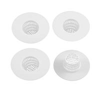 sourcing map Bathroom Plastic Drain Hair Stopper Strainers Sink Drainer Screen Net White 4pcs