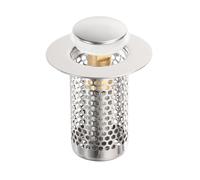 sourcing map Bathroom Sink Drain Strainer, Sink Stopper Hair Catcher with Removable 304 Stainless Steel Filter Basket 2" x 2" Fit 1.3"-1.8" Hole for Bathroom Sink Stopper Replacement