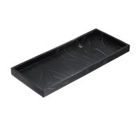 sourcing map Bathroom Vanity Tray, 11.8" x 5" Silicone Soap Dispenser Trays, Shatterproof Kitchen Sink Organizer for Soaps Keys Candle Trinket, Marble Black